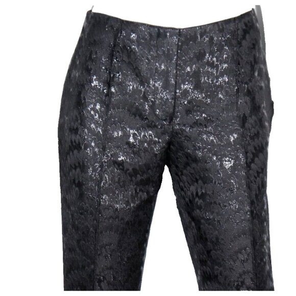 Dolce&Gabbana Women IT40 US4 Black Jacquard Pants Brocade Pleated Trouser $1695 - Picture 3 of 10